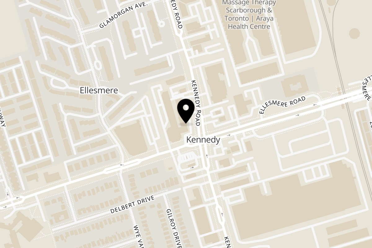 Map showing the location of Mumbai Express on 1878 Kennedy Road in Toronto